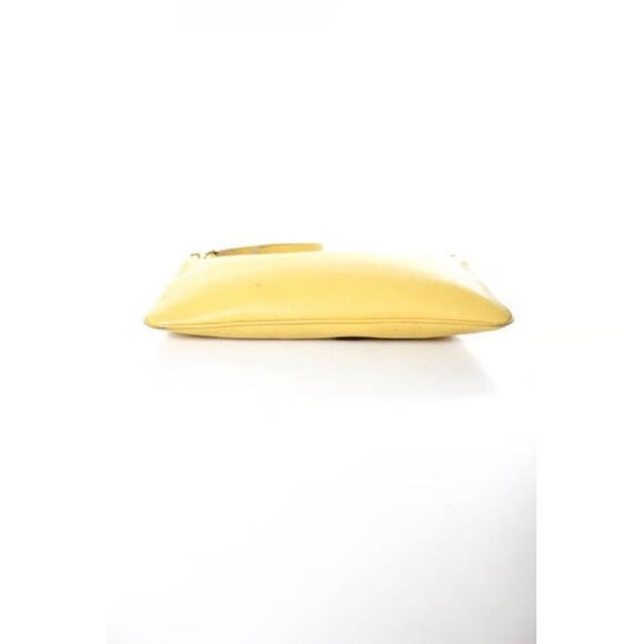 Vintage 90s Prada Yellow Grained Leather Hobo Satchel with Top Zip - Picture 6 of 9